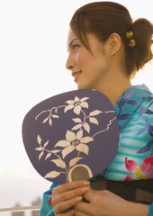 Young woman in yukata