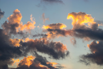 colorful sunset with clouds