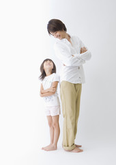 Father and daughter looking at each other