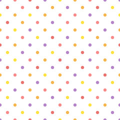 Seamless polka dot colorful pastel color pattern