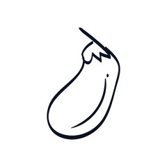 Fresh eggplant vegetable icon vector illustration graphic design