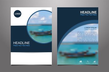 Blue Vector annual report Leaflet Brochure Flyer template design