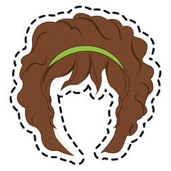 Woman hair icon. Girl female avatar person people and human theme. Isolated design. Vector illustration