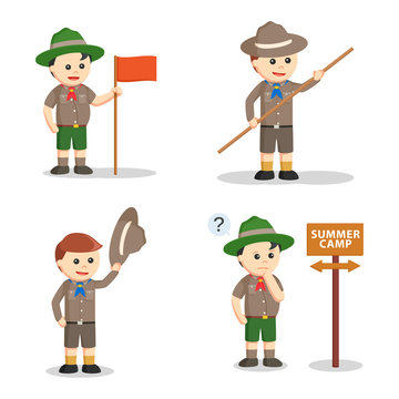 boy scout set illustration design