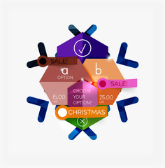 Paper New Year and Christmas labels, stickers