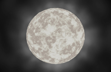 Moon white stars in the space.