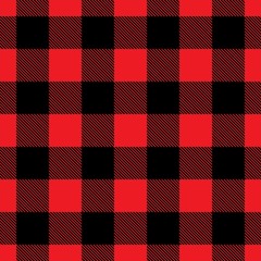 Seamless buffalo plaid in red and black. Buffalo plaid,  classic american vector pattern. 