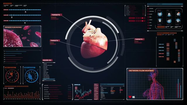 Scanning heart. Human cardiovascular system. medical technology.