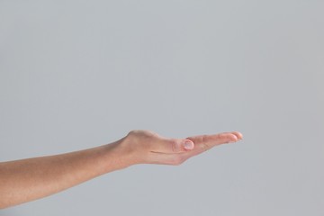 Cupped hand of a woman