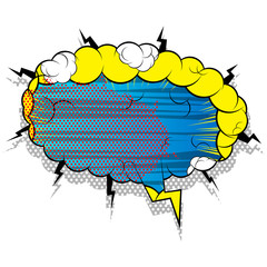 Speech bubble filled with comic book background.