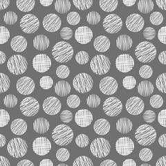 Seamless vector  geometrical pattern with circle Grey pastel  endless background with  hand drawn textured geometric figures Graphic  illustration Template for wrapping, web backgrounds, wallpaper