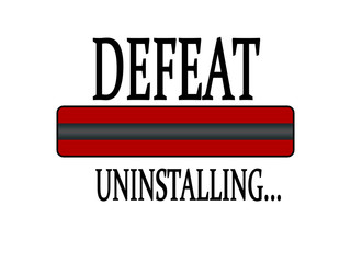 Progress Bar Uninstalling with the text: Defeat