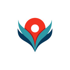 Bird Wings Simple Pinned Place Location Map Logo Symbol