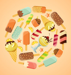 Ice-cream Elements : Vector Illustration 