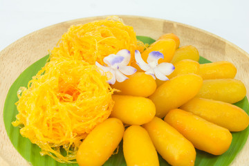 thai dessert on white background