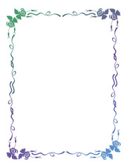 Beautiful floral frame with gradient fill. 