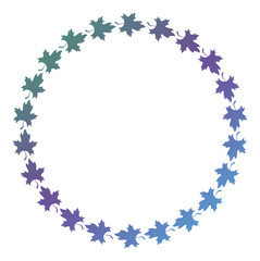 Beautiful floral frame with gradient fill. 