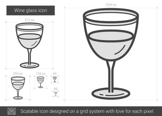 Wine glass line icon.