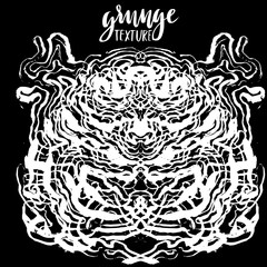 Ink grunge texture. White and black abstract marbling texture. Handmade technique.