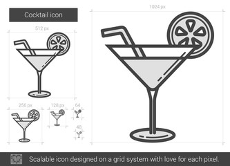 Cocktail line icon.