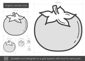 Organic tomato line icon.