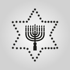 Hanukkah, David star, Jewish holiday symbol. Flat design. Stock - Vector illustration