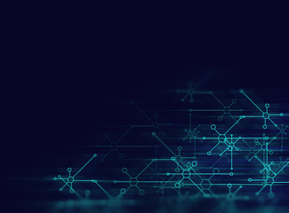 blue geometric  shape abstract technology background