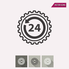 24 hour service - vector icon.