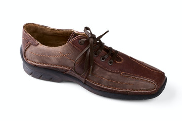 Brown leather man's shoe