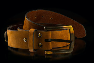 new stylish brown leather men's belt