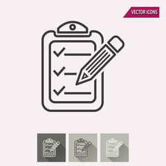 Clipboard pencil - vector icon.