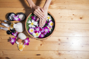 Hands Spa, relax and comfort with herbal aroma for soft and fresh hands.