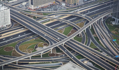 aerial view of a junction in Dubai 