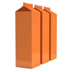 Milk or juice box. Retail package mockup. 3d render illustration isolated on white.