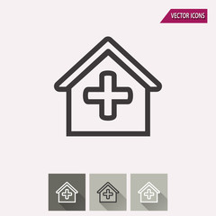 Hospital - vector icon.