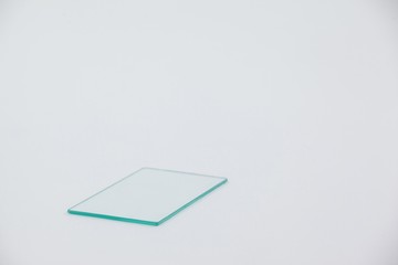 Sheet of glass on white background