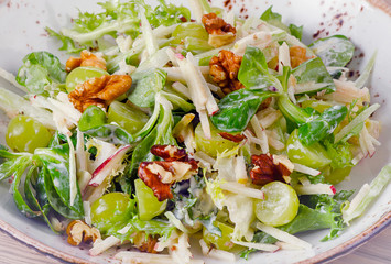 Waldorf salad with apples, celery and walnuts