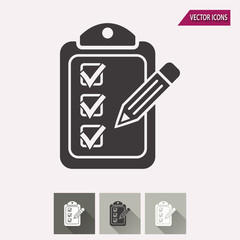 Clipboard pencil - vector icon.