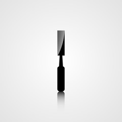 Construction icon  silhouette chisel  gray background