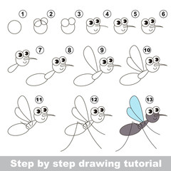 Drawing tutorial. The mosquito.