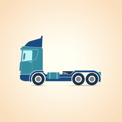 Autotransporter. Three-axle tractor. Truck. Chassis. Illustration