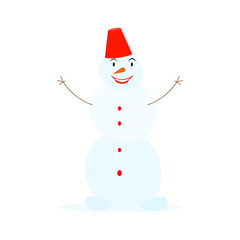 Cute snowman character isolated on white background