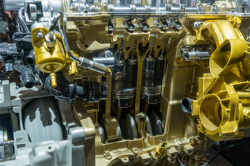 modern car engine section
