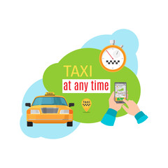 Fototapeta premium Taxi service vector concept. Isolated colorful vector illustration.
