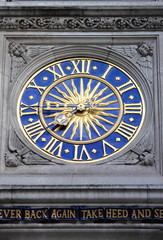 Liberty clock in London, UK