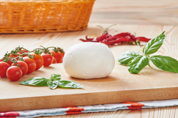 Mozzarella, cherry tomato and fresh basil
