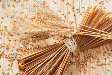 Spaghetti and wheat