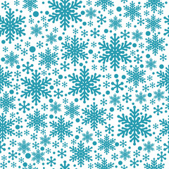 Large and small blue snowflake seamless
