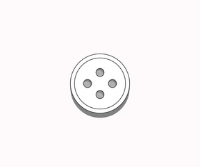 stiching button isolated on white background