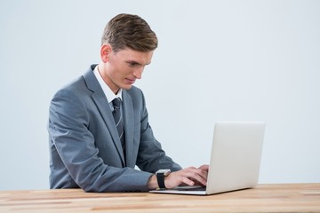 Businessman using laptop